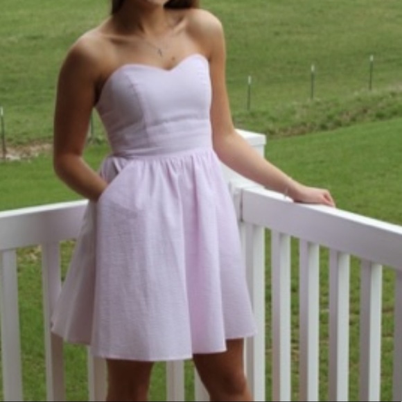 Lauren James Pink Seersucker Strapless Dress - Picture 5 of 5